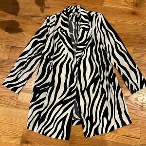H&M Black and White Zebra Print Blazer